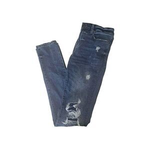 Aeropostale Mens Blue Stacked Ultra Skinny Jeans Distressed 31x32